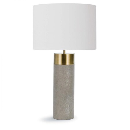 Regina Andrew Harlow Ivory Grey Shagreen Cylinder Table Lamp 13-1178